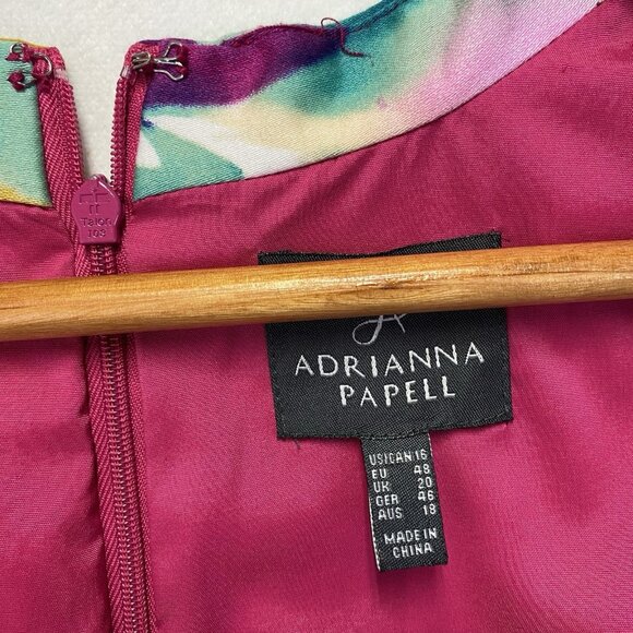 Adrianna Papell Cap Sleeve Square Neck Sheath Dress Women Size 16 Multicolor - Picture 3 of 15